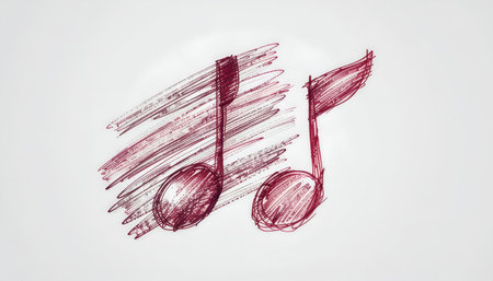 music notes on white background, grunge style, vector illustration.のイラスト素材