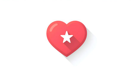 3d heart with star icon on white background. Vector illustration.のイラスト素材