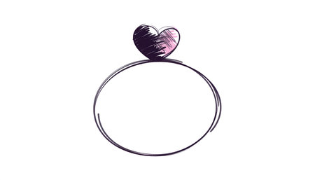 Illustration of a wedding ring with a heart on white background.のイラスト素材