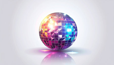 Colorful disco ball on white background. Vector illustration for your designのイラスト素材