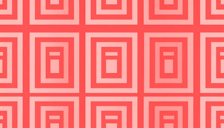 Repeating red and white geometric pattern with square shapes