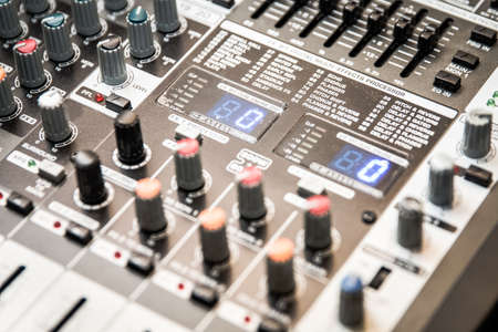 Picture of Musical amplifier Sound amplifier or Music mixer with Knobs, Jack holes and Mic...