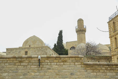 Ancient mosque in Baku, Old mosque, Ancient mosque in Icheri sheher . Shirvanshah kervansaray in Baku, Azerbaijan.の写真素材