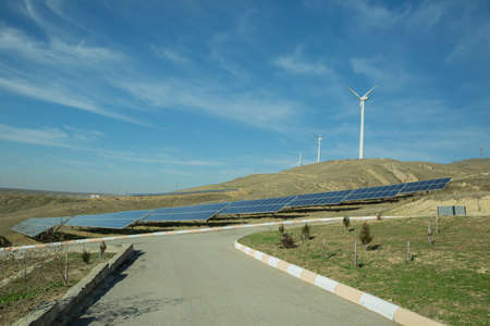 Solar panel, alternative electricity source - concept of sustainable resources . Solar-powered ....
