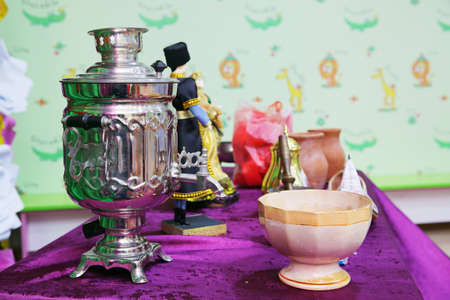 Samovars are typically crafted out of plain iron, copper, polished brass, bronze, silver, gold, tin,...