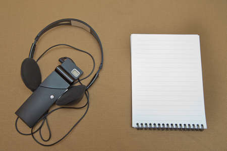 A set of headphones for simultaneous translation during negotiations in foreign languages....