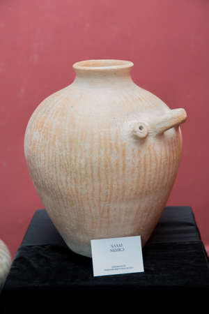 Azerbaijan Baku 04.12.2020 . pottery river . Clay pots with incised decorationsの写真素材