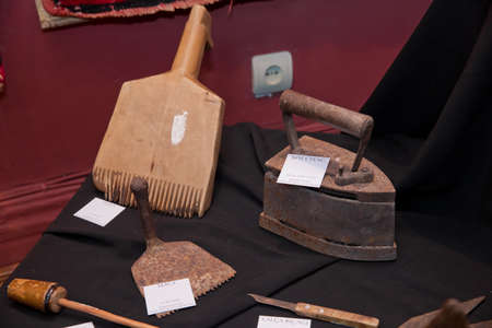 Azerbaijan Baku 04.12.2020 . Hava . Kirkit . old eye iron . Old time flat iron applianceのeditorial素材