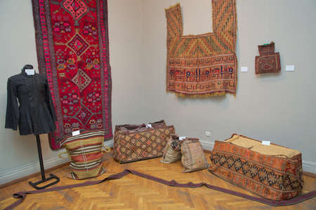 Azerbaijan Baku 04.12.2020 . Ancient Zili, salt bag, Sack Khurchun Mafrash Springのeditorial素材