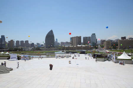 BAKU, AZERBAIJAN - JUNE 1 2019 : Kids festival . In park of Heydar Aliyev Center.のeditorial素材