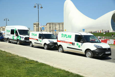 BAKU, AZERBAIJAN - JUNE 1 2019 : Kids festival . In park of Heydar Aliyev Center. Emergency veterinary aid for dogsのeditorial素材