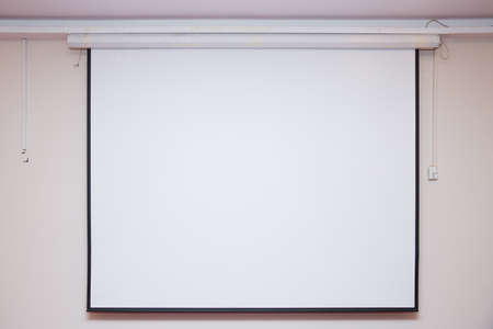Manual Projector Screen Wall Ceiling Matte White . Wall mount Layer Proyektor Manual gantungの写真素材