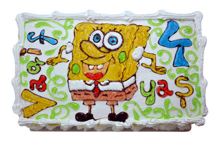 Azerbaijan baku 27.01.2011 . Spongebob Cake . Spongebob cake with Buttercream .のeditorial素材