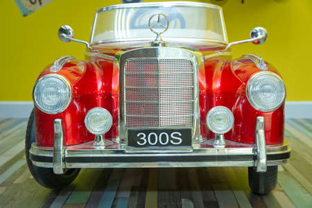 Azerbaycan Baku 7.04.2021 . Mercedes Benz 300 inside the Mercedes kids car. In 1951, Mercedes-Benz...