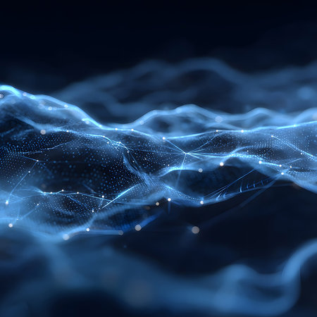 Abstract digital background. Network connection structure. Big data visualization. 3D rendering.の素材