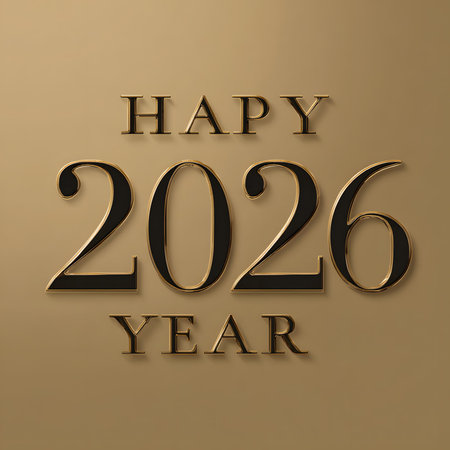 Happy new year 2016 greeting card with golden text. Vector illustration.の素材
