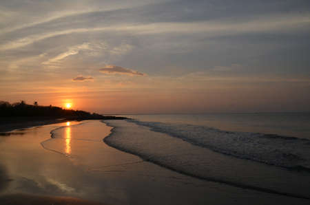 Colorful sunset over the seaの写真素材