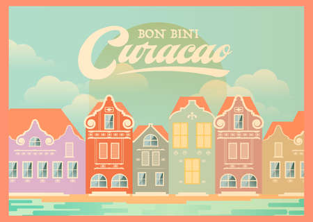 vector illustration curacao downtownのイラスト素材