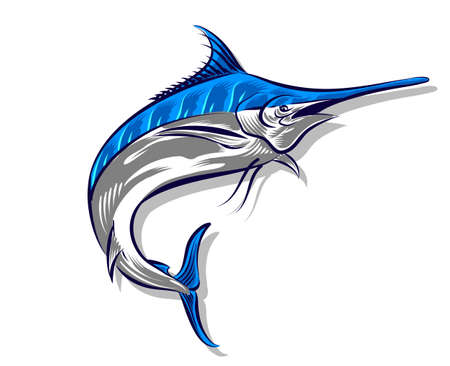 Swordfish Illustration for logo and emblem elementのイラスト素材