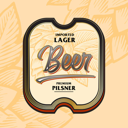 Beer Label bold vintage style beveragesのイラスト素材