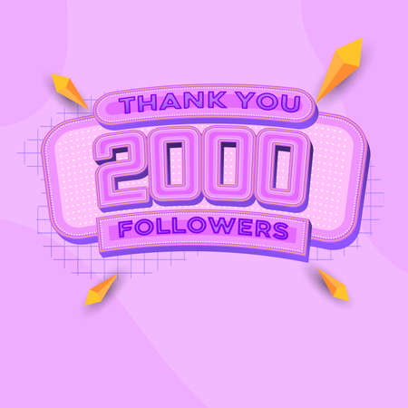 2000 followers square banner modern lookのイラスト素材