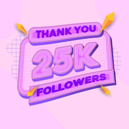 25000 followers square banner modern lookのイラスト素材