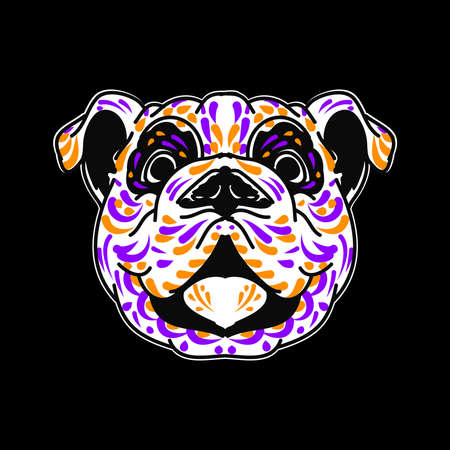 Decorative Dog Head Day of the Dead Mexico Illustrationのイラスト素材