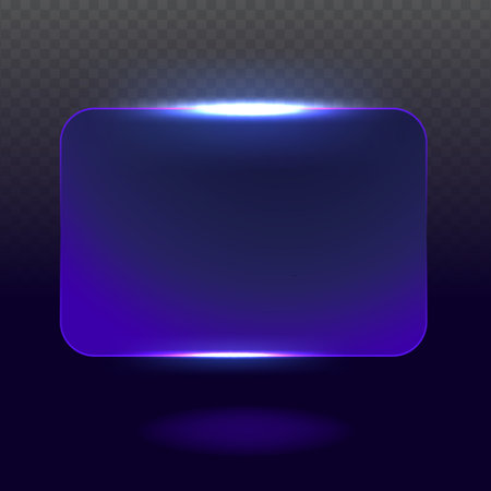 UI Neon Rectangle Rounded Purple Glowing Frame Shape with Futuristic Tech Styleのイラスト素材