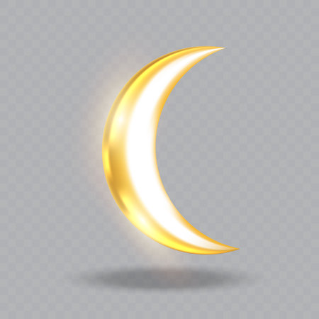 Glossy Golden Moon Phase Icon with Radiant Edges for Premium Night UI and Decor Themesのイラスト素材