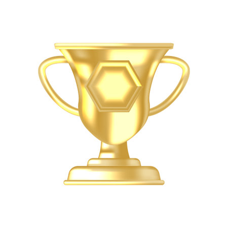 Golden Trophy Prize Icon Ideal for Apps Games Leaderboards and Achievement Badgesのイラスト素材