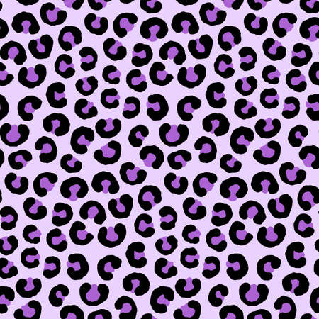 Simple Purple Leopard Animal Motif Vector Seamless Pattern Designのイラスト素材