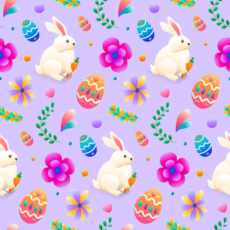 Easter Egg Vector Seamless Pattern. Awesome for classic product design, fabric, backgrounds, invitations, packaging design projects. Surface pattern design.のイラスト素材