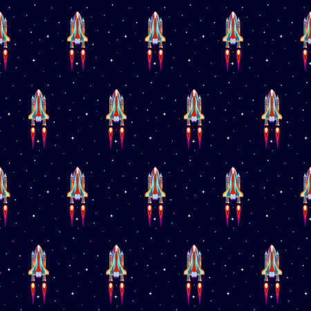 Rockets Vector Seamless Pattern. Awesome for classic product design, fabric, backgrounds, invitations, packaging design projects. Surface pattern design.のイラスト素材