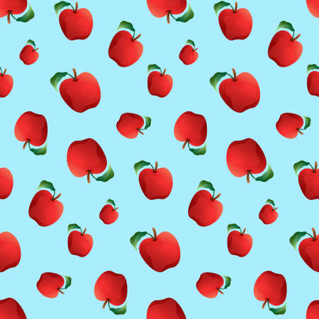 Red Apple Fruit Vector Seamless Pattern. Awesome for classic product design, fabric, backgrounds, invitations, packaging design projects. Surface pattern design.のイラスト素材