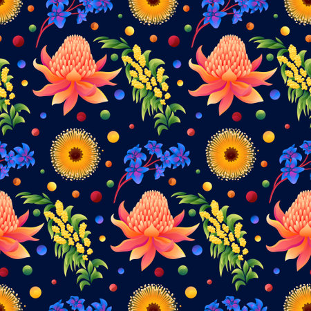 Floral Vector Seamless Pattern. Beautiful floral background. Awesome for product design, fabric, invitations, packaging design projects. Surface pattern design.のイラスト素材