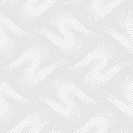 Abstract Geometric Wave Pattern. The design features undulating white lines on a black background, creating a dynamic, modern feel. Perfect for use in contemporary digital and print media.のイラスト素材