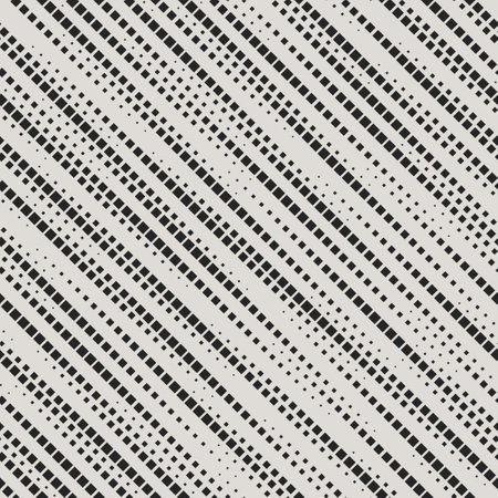 Modern Stylish Halftone Square Pattern Abstract Background. Monochromatic grid with variable square shapes. Ideal for contemporary design, digital art, and tech-inspired projects.のイラスト素材