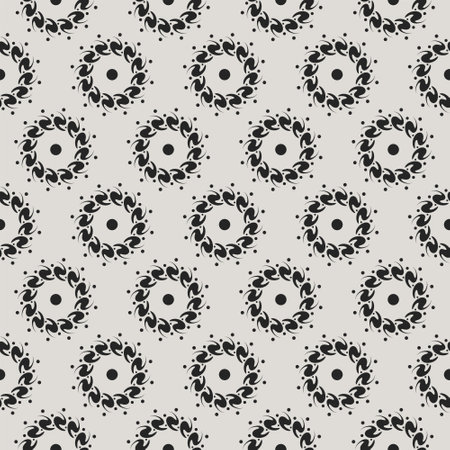 Modern Stylish Spiral Pattern on White Background. Seamless, symmetrical design with a dynamic and bold look. Ideal for textiles, wallpapers, and digital backgrounds.のイラスト素材
