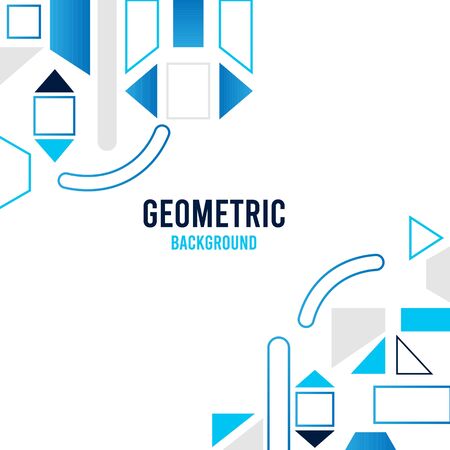 Geometric old and light blue shape,  rectangle, triangle, gray, trapeziumのイラスト素材