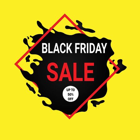 Black Friday Sale white, red text and badgeのイラスト素材