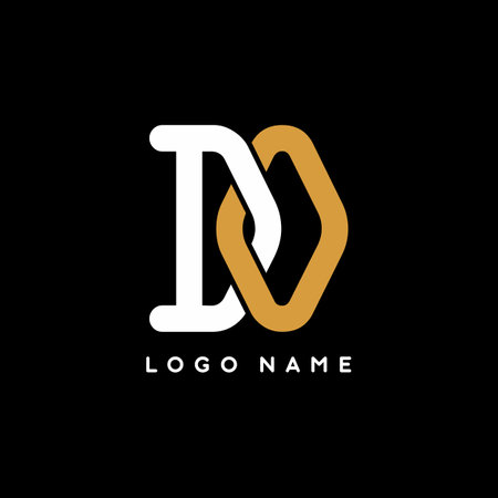 Gold white of DO initial logo template for business brandingのイラスト素材