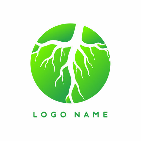 Green root vector logo template for business brandingのイラスト素材