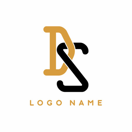 DS black gold vector logo template for business brandingのイラスト素材