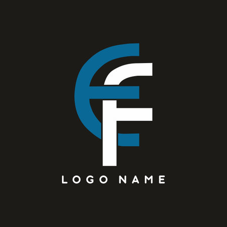 Blue white of EF letter vector logo template for business brandingのイラスト素材