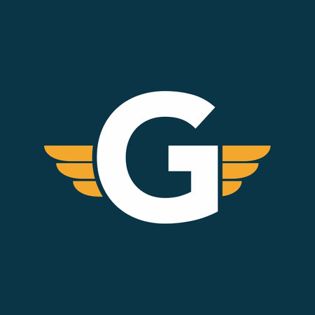 White G letter with wings logo template for business brandingのイラスト素材