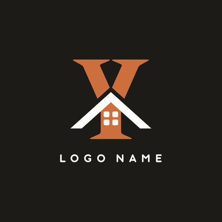 Brown white Y initial letter with house sign for real estate logo template for business brandingのイラスト素材