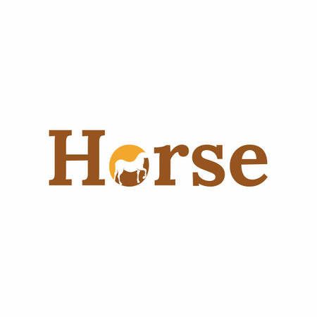 Horse text with horse shape inside logo vector templateのイラスト素材