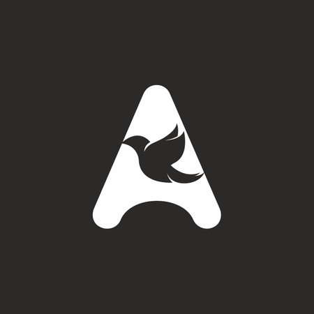 Initial letter A with bird shape inside vector logo designのイラスト素材