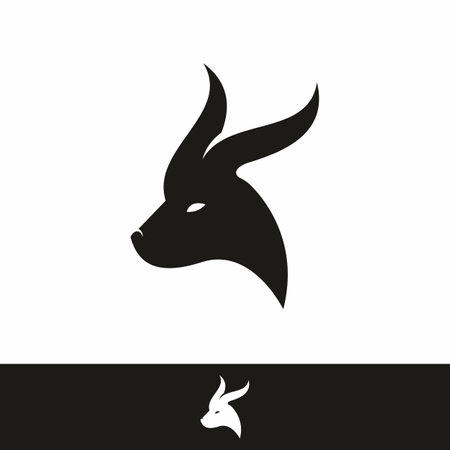 Silhouette of goat head vector logo designのイラスト素材
