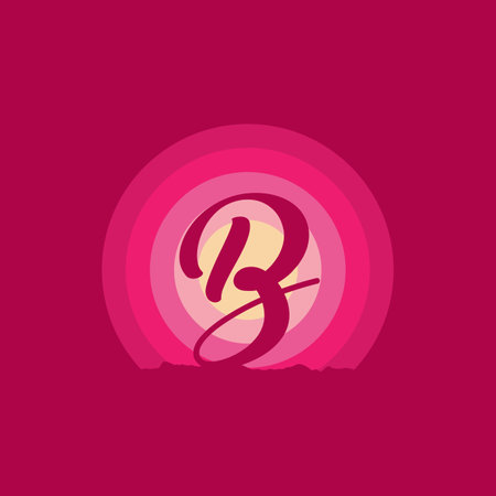 B initial letter in colorful circle logo designのイラスト素材